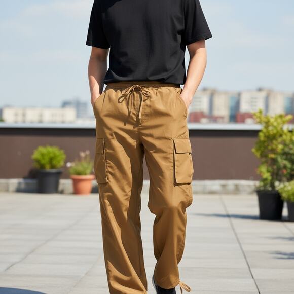 Men's Brown Scrub Cargo Pants- NEW- Size XL - Picture 1 of 5